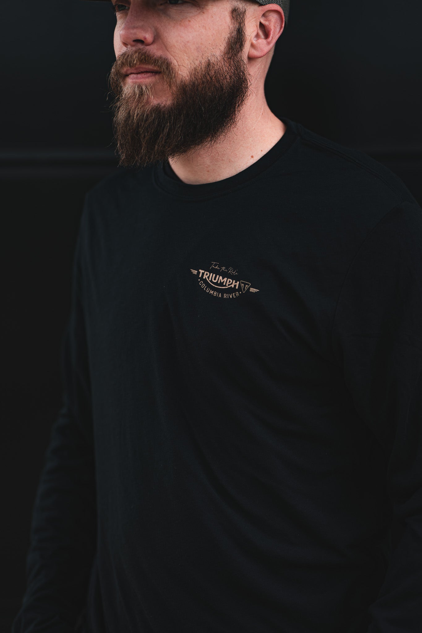 Sport-Tek Long Sleeve PosiCharge Competitor Cotton Touch Black-Gold-White