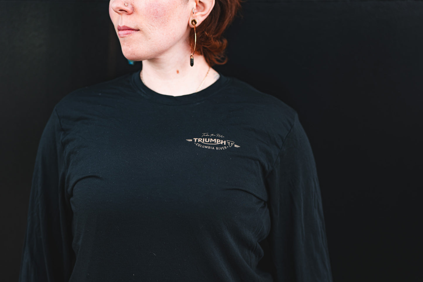 Sport-Tek Long Sleeve PosiCharge Competitor Cotton Touch Black-Gold-White